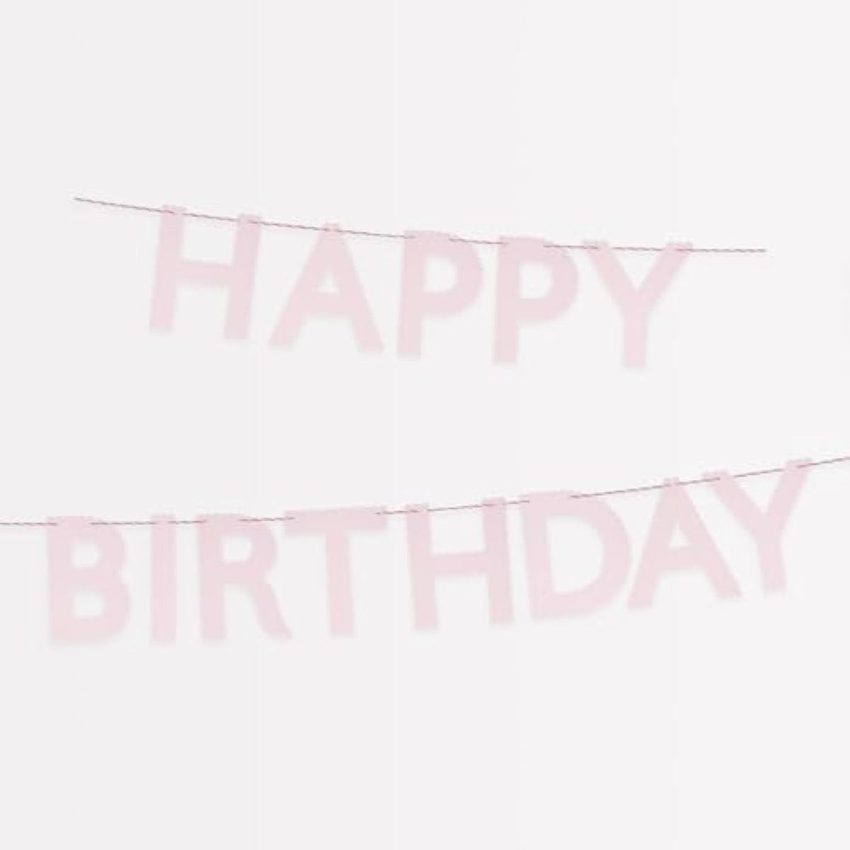 Meri Meri Pink Happy Birthday Banner (Pack of 1), 8' Birthday Party Banner with Excess Cord