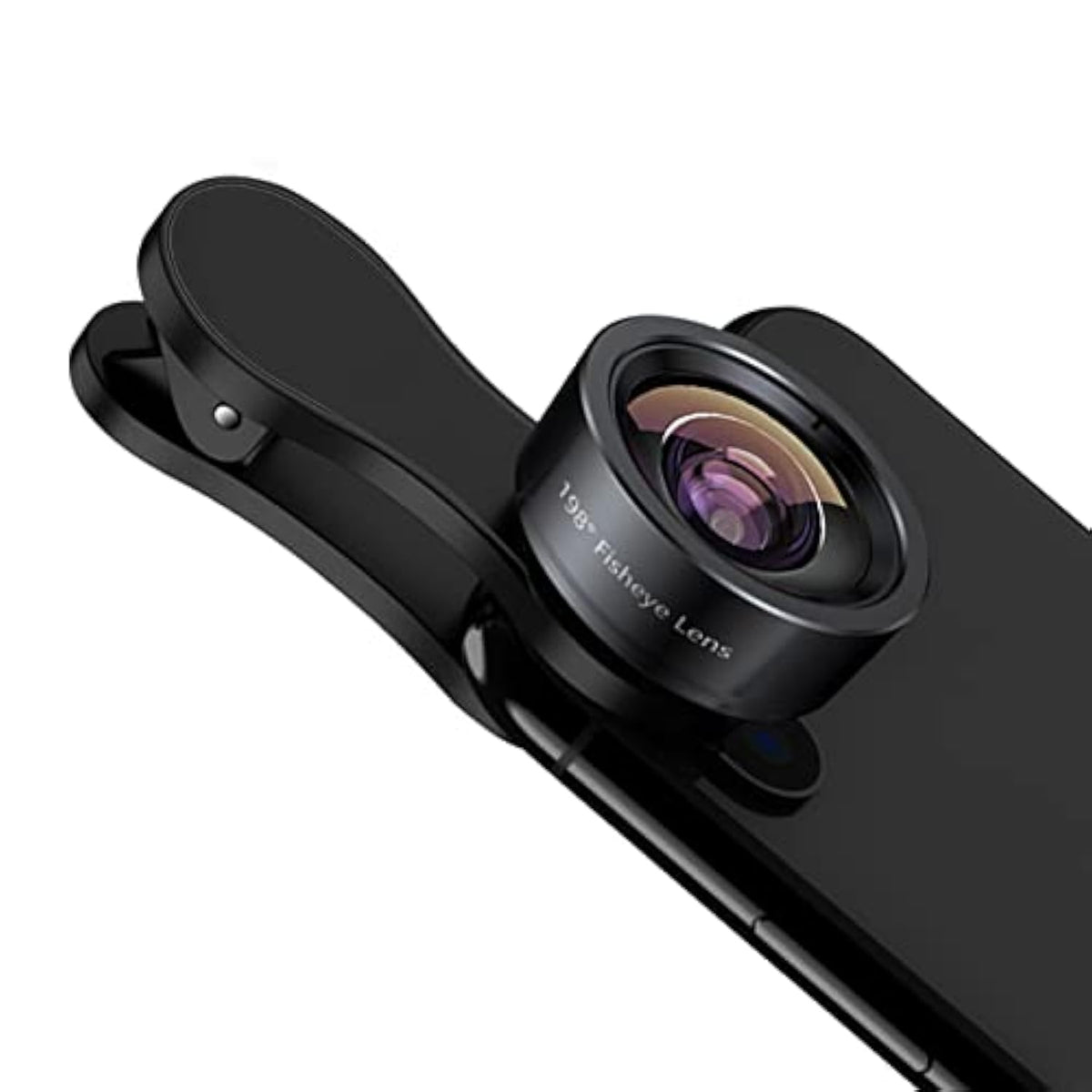 198° Fisheye Phone Camera Lens Kit for iPhone 7-13 Pro Max & Samsung Black