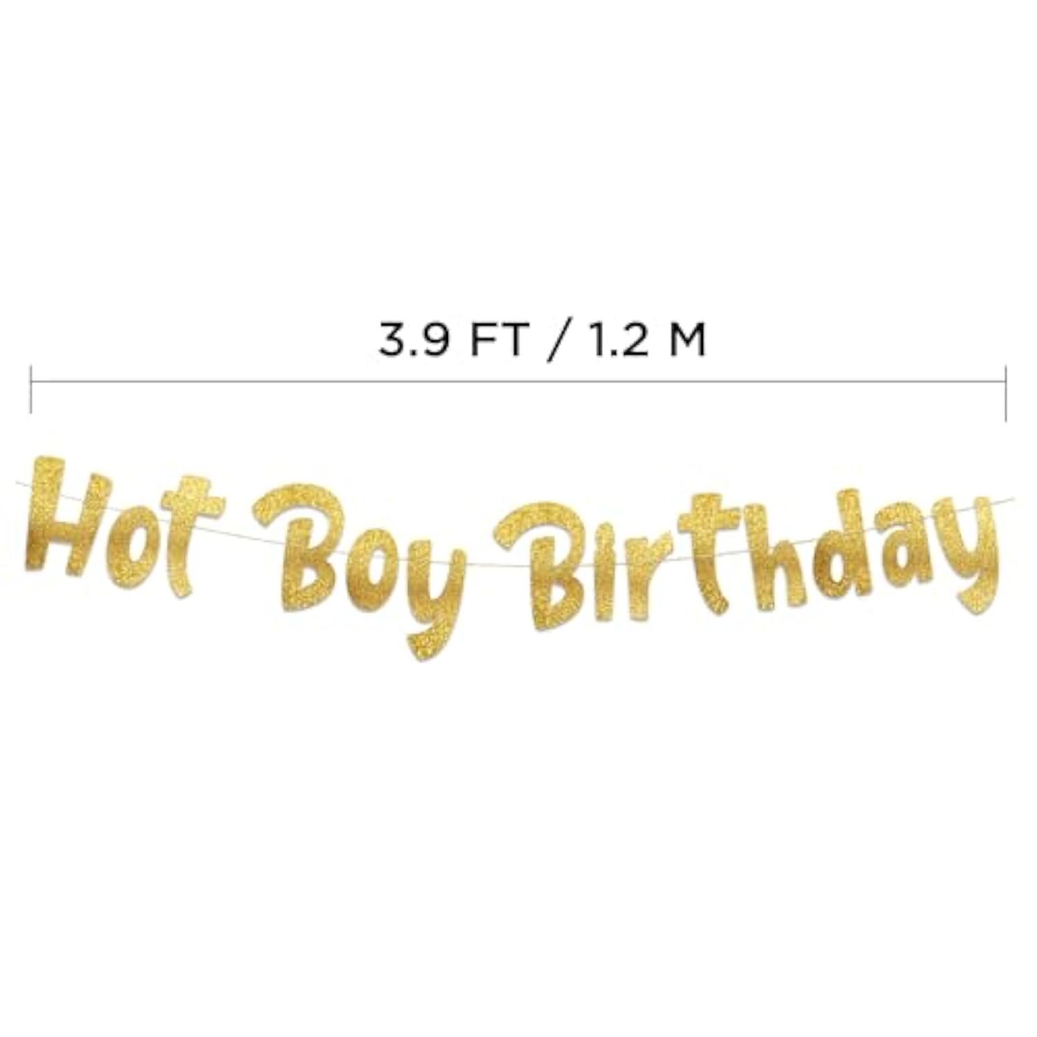 Hot Boy Birthday Gold Glitter Banner - Funny Birthday Party Decorations, Supplies, Ideas, And Gifts For Men - 21St -25Th - 30Th - 40Th Birthday