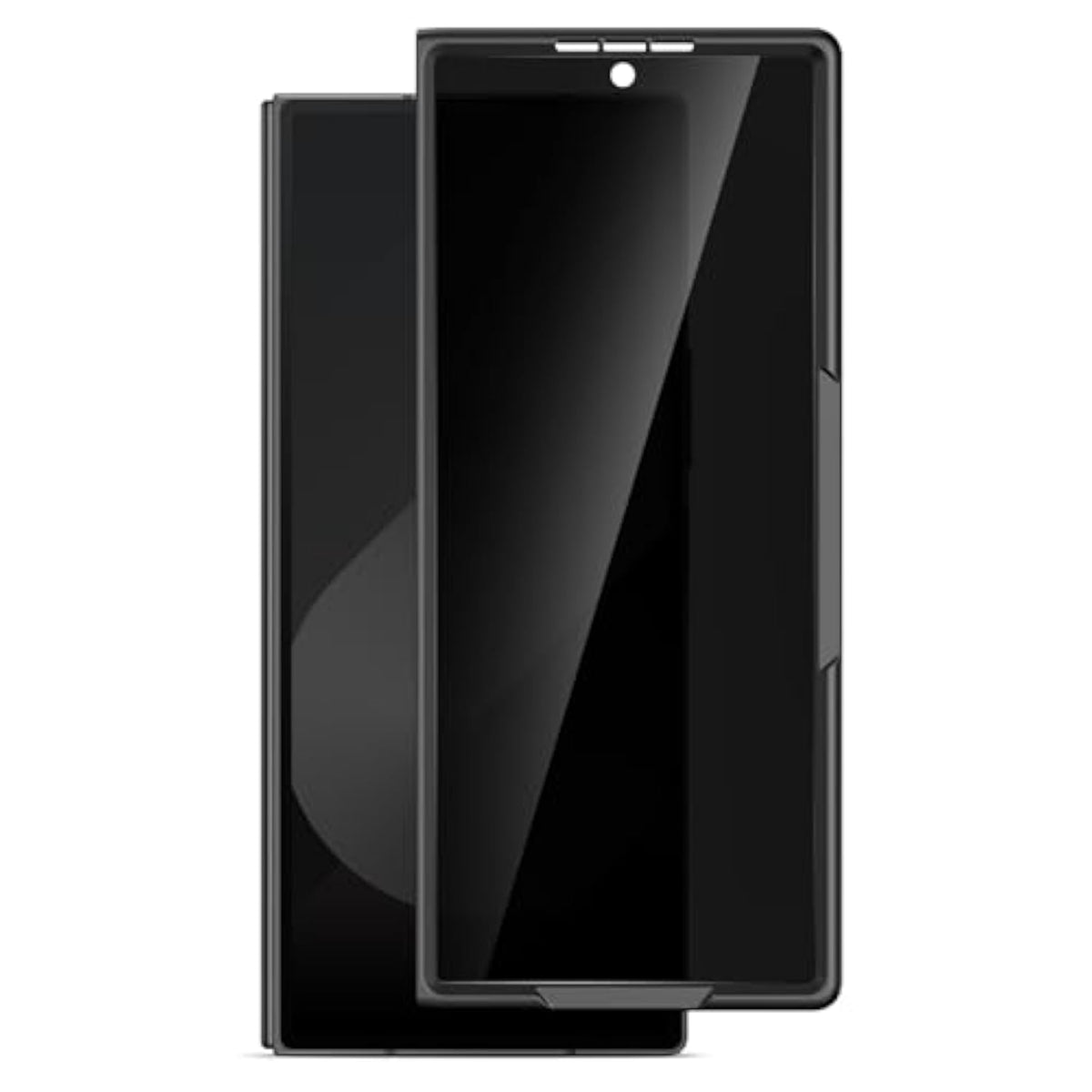 For Samsung Galaxy Z Fold 6 Front Frame With Built-In Privacy Tempered Glass Screen Protector - Black