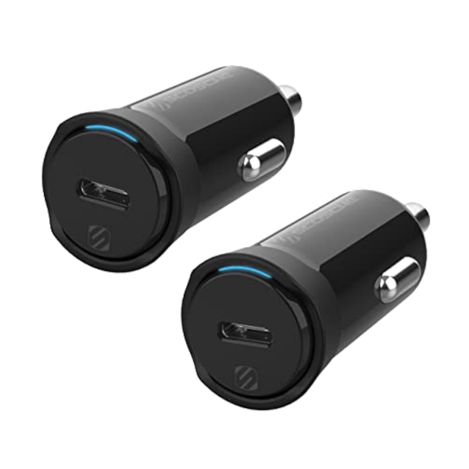 Scosche CPDC20 PowerVolt 20-Watt Certified USB Type-C Fast Car Charger with Power Delivery 3.0 for All USB-C Devices (Pack of 2)