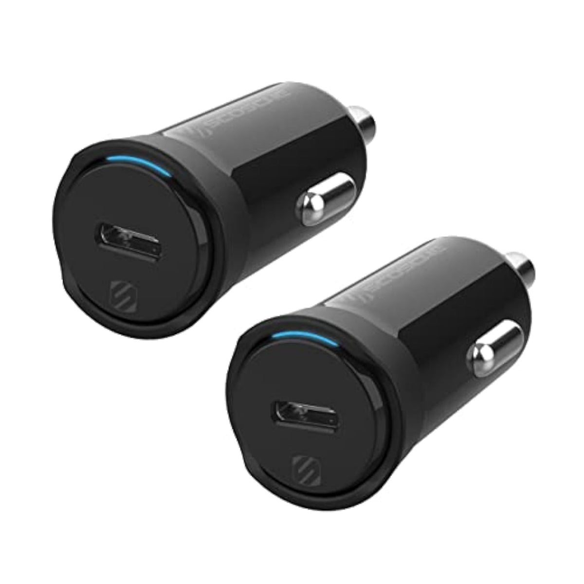 Scosche CPDC20 PowerVolt 20-Watt Certified USB Type-C Fast Car Charger with Power Delivery 3.0 for All USB-C Devices (Pack of 2)