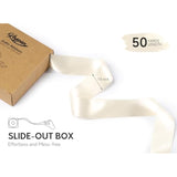 Ivory Satin Ribbon 1-1/2 Inch X 50 Yards Double-Faced Polyester Cream Ribbons For Christmas Gift Wrapping Bows Crafts Floral Bouquet Wedding Invitations