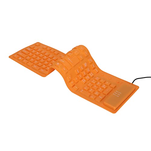 Foldable Silicone Keyboard, 108-Key Rollup, Usb Wired, Mute, Soft Touch For Pc, Laptop, Notebook