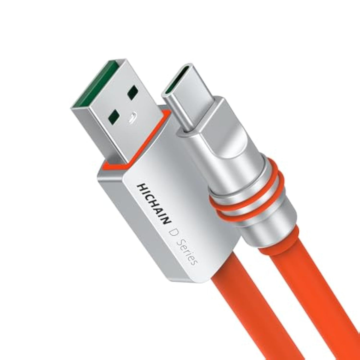 Usb C Charger Cable Orange 6.5 Ft, 100W Fast Charging Usb A To Usb C Chubby Ca