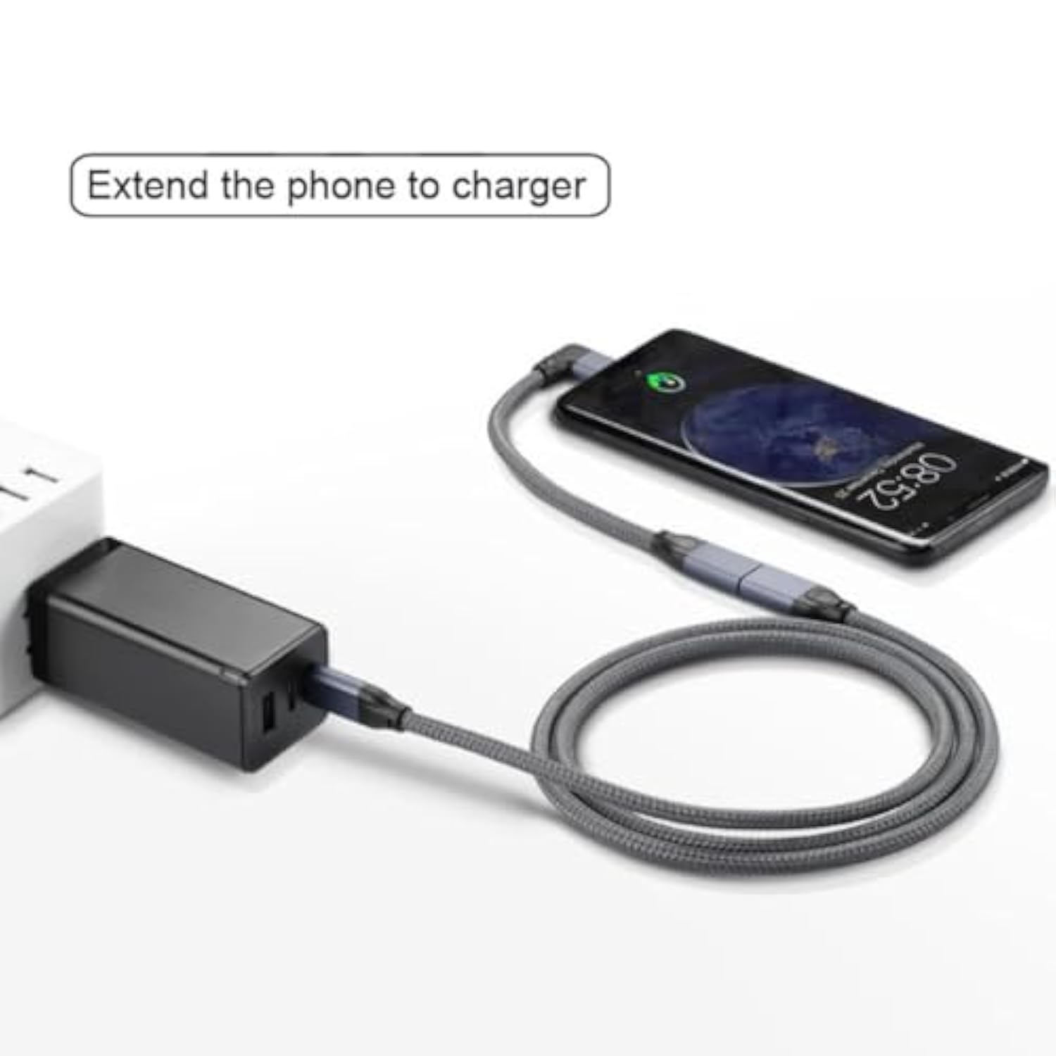 Usb C Cable,Usb Type C Male To Female Extension Cable 90 Degree Angled With Sl