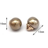 10Mm Round Beige Faux Pearl Buttons With Gold Metal Shank, For Clothes