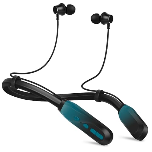 Neckband Bluetooth Headphones, 200H Extra Long Playtime Wireless Stereo Neckband Earbuds with Microphone, Waterproof Balanced Armature Drivers in Ear