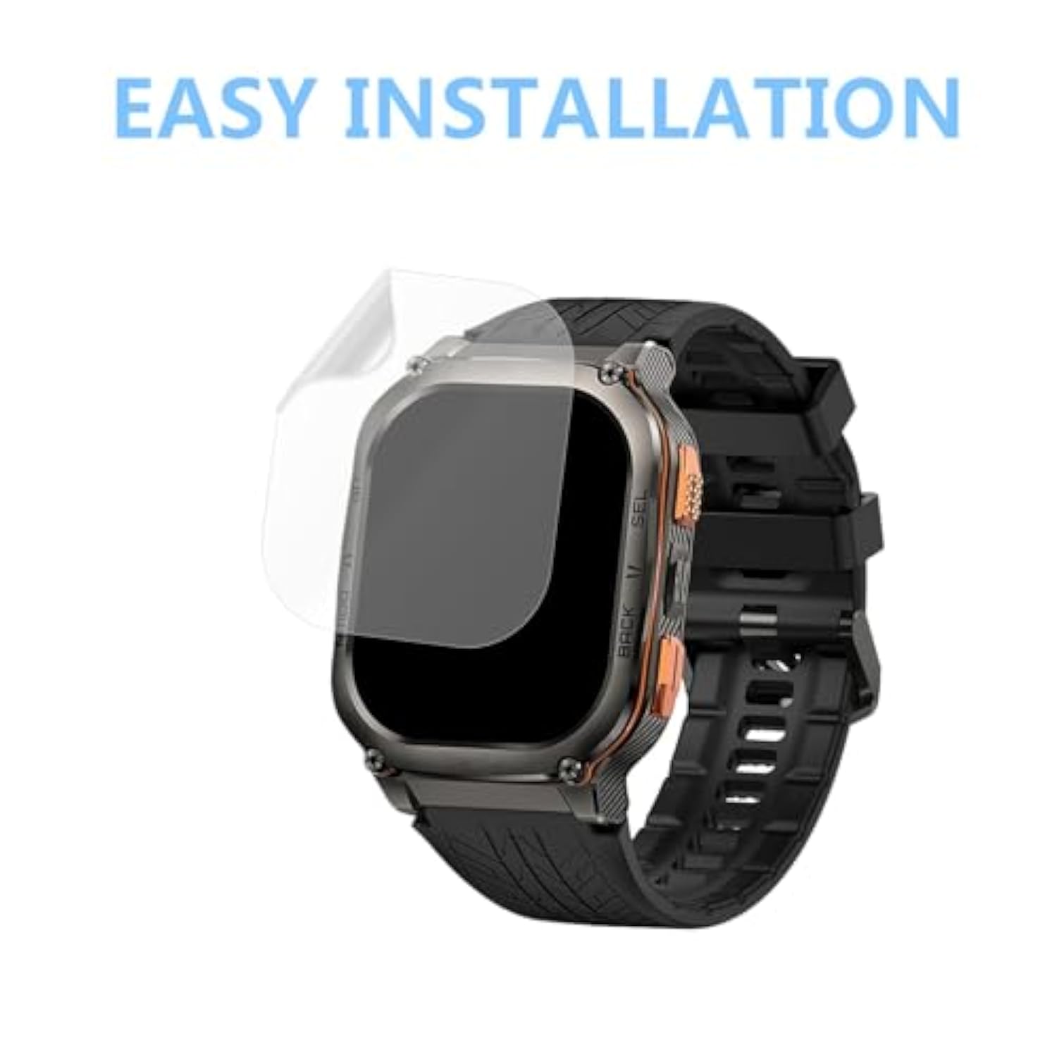 Screen Protector Compatible For Amaztim M3 Smart Watch 2" (6 Pack) Pet Clear Film, Compatible For Kospet Tank M3 Ultra 1.96" Smart Watch