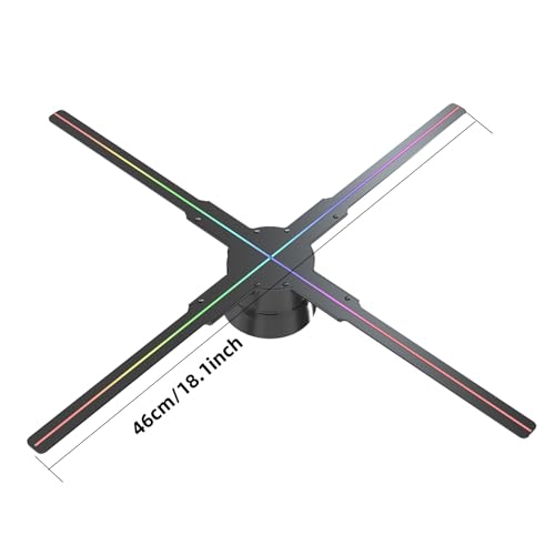 3D Hologam Fan,Spinne With Bluetooth Emote ,Hologam Pojecto Hd Led With 700 Video Libay ,Hologaphic Fo Halloween (46Cm)
