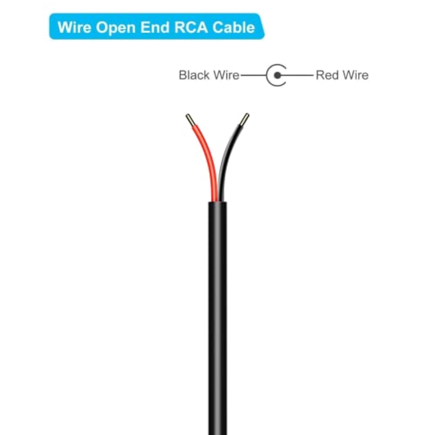 Rca To Speaker Wire Adapter, Speaker Bare Wire Cables To Rca Plugs Adapter Repair Cord For Amplifier Audio Video Av Receivers (2 Pack 20Awg 6.6 Ft)