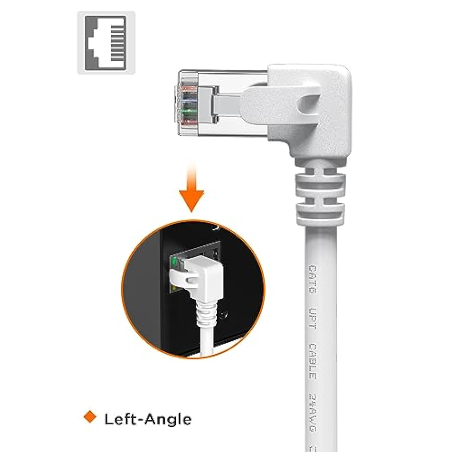 90 Degree Cat6 Ethernet Cable White Right Angle Cat 6 Ethernet Patch Cable 10F
