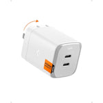 Spigen GaN III 652 65W 2 Ports Compact Foldable Dual USB C Wall Charger PD PPS Fast Charging Block Adapter for iPhone 16 Pro Max 15 14 iPad MacBook Air Samsung Galaxy S25 S24 Ultra Flip Fold 6 9