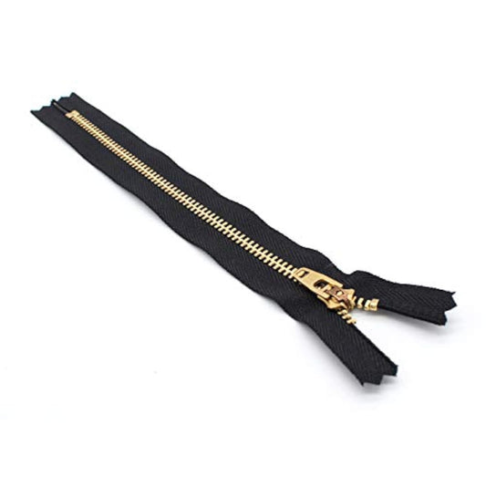 9" Pants Brass Zipper #4.5- Black (3 Zippers)