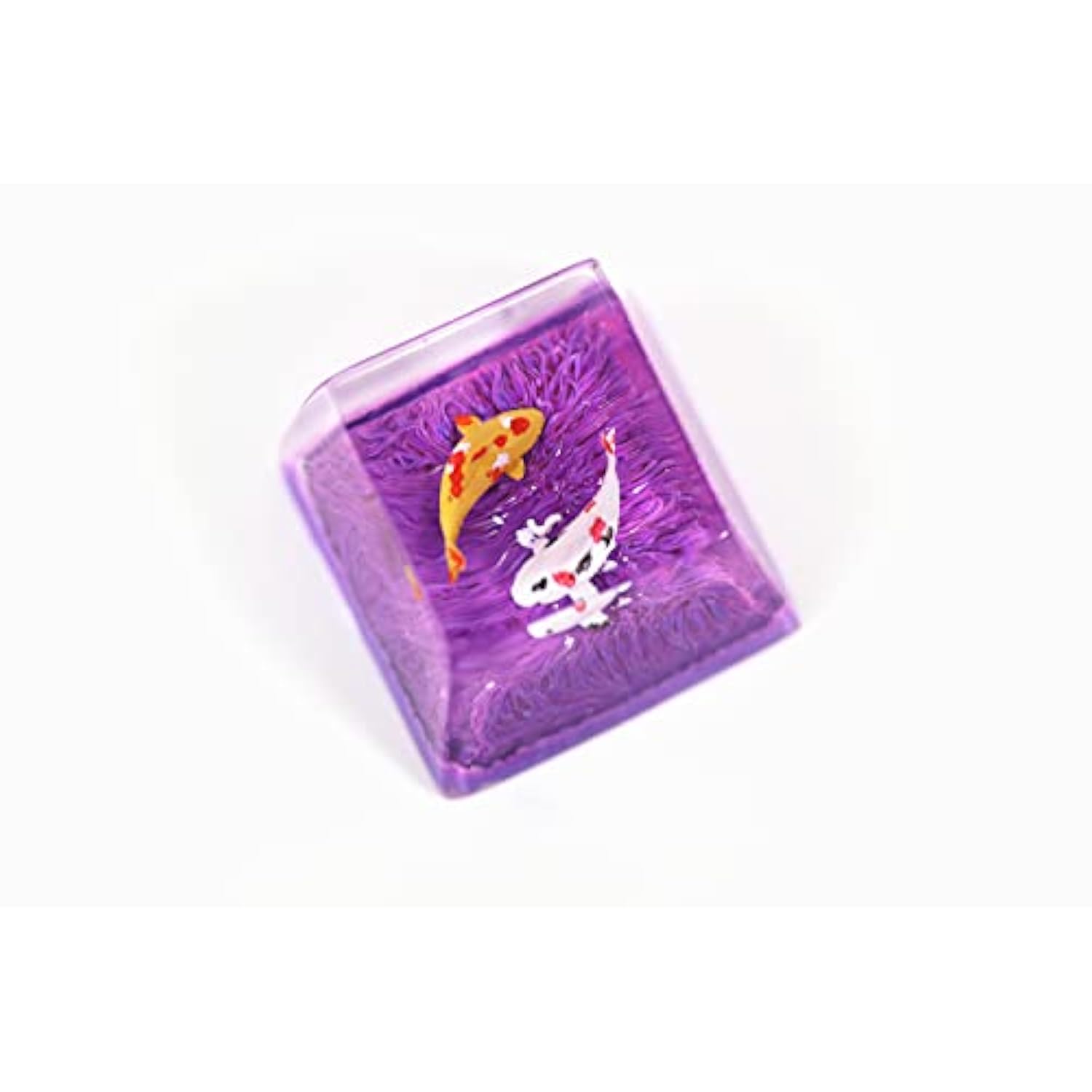 Handmade Koi Fish Backlit Resin Keycap R4/Esc Artisan Keycap Shine Through Tra