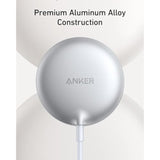 Anker MagSafe Charger Pad, MagGo iPhone 16 Wireless Charging Pad, Qi2 Certified 15W Wireless Charger, Compatible with iPhone 16/16 Plus/16 Pro/16 Pro Max/15/14/13/12 Series (Adapter Not Included)