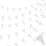 400 Ft Solid Pennant Banners Flags 240 Pcs String Hanging Diy Triangle Bunting Bulk Garland For Grand Opening Carnival Birthday Party Decoration Festival Celebration Outdoor(White)