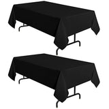 2-Pack Black Tablecloths 60x102 Inch Polyester Stain Wrinkle Resistant Cover