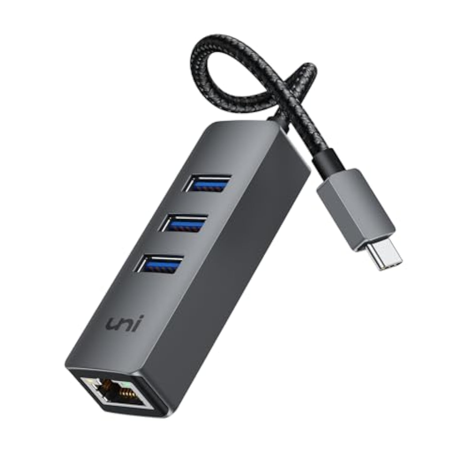uni USB C Ethernet Adapter, USB C HUB Ethernet 1Gbps with USB 3.0 [Driver Free