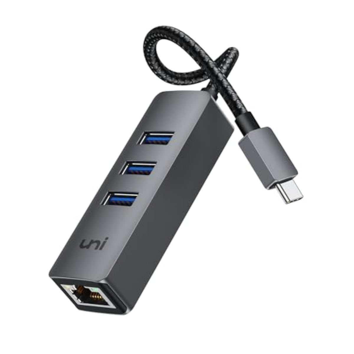 uni USB C Ethernet Adapter, USB C HUB Ethernet 1Gbps with USB 3.0 [Driver Free