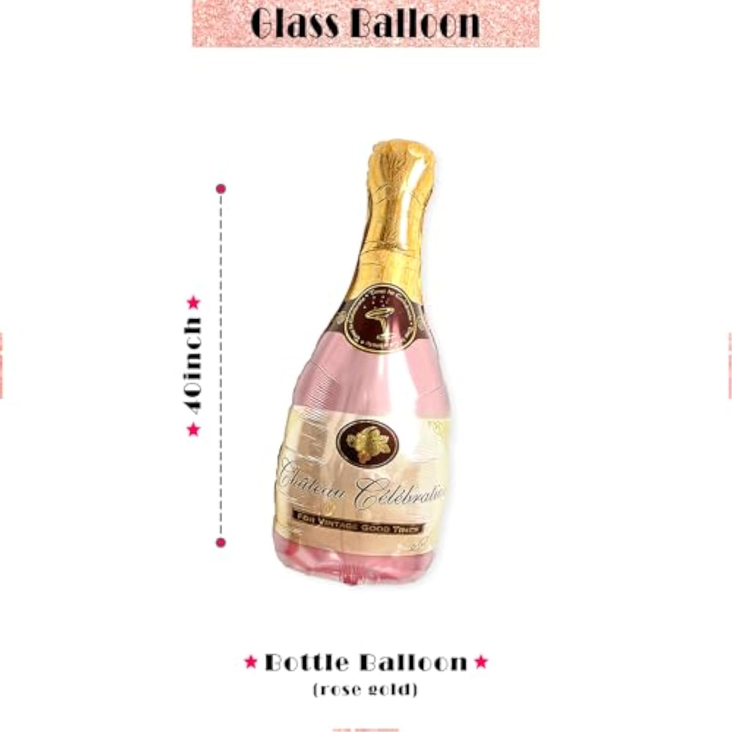 Partyforeve 2 Gold Glitter Ring Bachelorette Balloons 40In Bottle Glass Bridal Decor