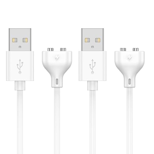Magnetic USB Charger Cable 5mm Replacement Charging Cord for Toys, Massager, Cleanser - 2 Pack (1 Single Polarity &1 Double Polarity)