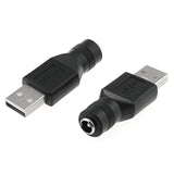 Usb To Dc Adapter 2Pcs Usb 2.0 A Male To Dc 5.5X2.1Mm Dc Female 5V Connector C
