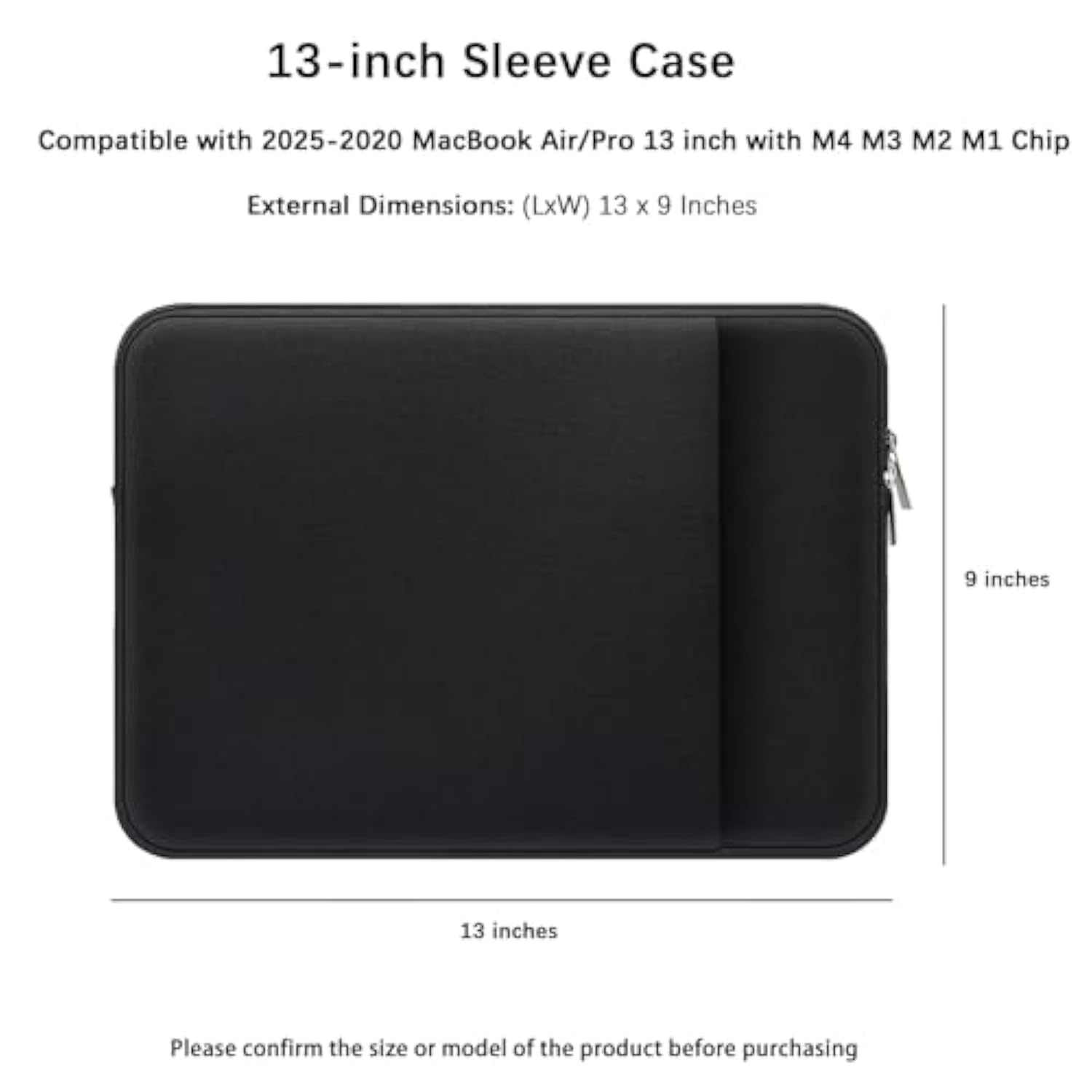 Laptop Sleeve For Macbook Air/Pro 13 Inches M4 M3 M2 M1 Chip 2025-2020 Model A3240 A3113 A2681 A2337 A2338 With 2 Pockets Tablet Bag Case Accessories