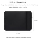 Laptop Sleeve For Macbook Air/Pro 13 Inches M4 M3 M2 M1 Chip 2025-2020 Model A3240 A3113 A2681 A2337 A2338 With 2 Pockets Tablet Bag Case Accessories