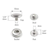 10 Pack Snap Fasteners Color Plated Solid Brass Metal Snaps Heavy Duty