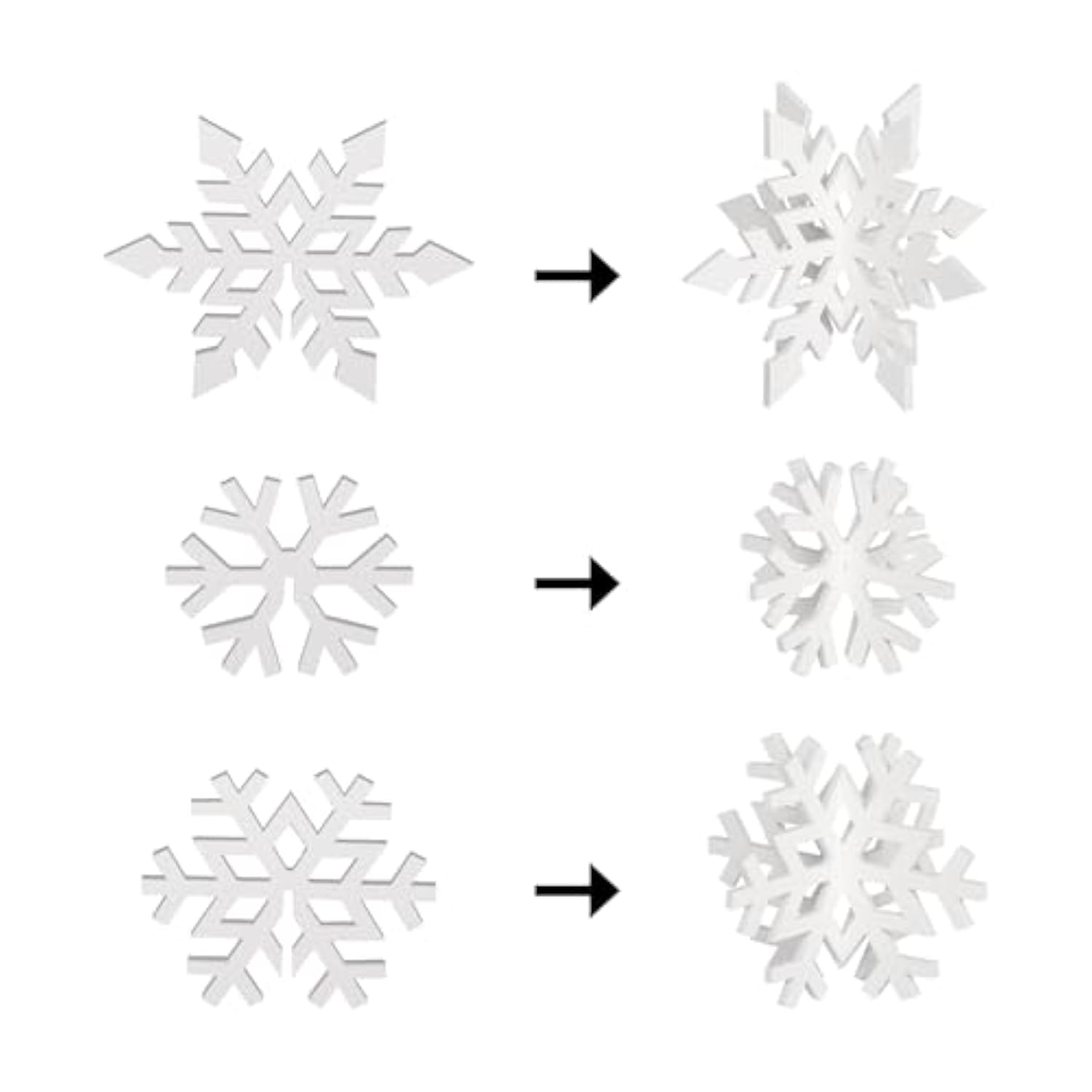 Christmas Table Wooden Sign, 3 Pcs White Snowflake Rustic Farmhouse Decoration, Multiple Sizes Tiered Tray Decor For Xmas New Year Winter Holiday Home