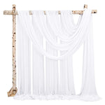 Wedding Arch Draping Fabric,4 Panels 28" X20Ft White Wedding Arch Drapes For Ceremony Chiffon Fabric Drapes Arbor Drapery Decorations For Reception Sheer Backdrop Curtains For Party Swag