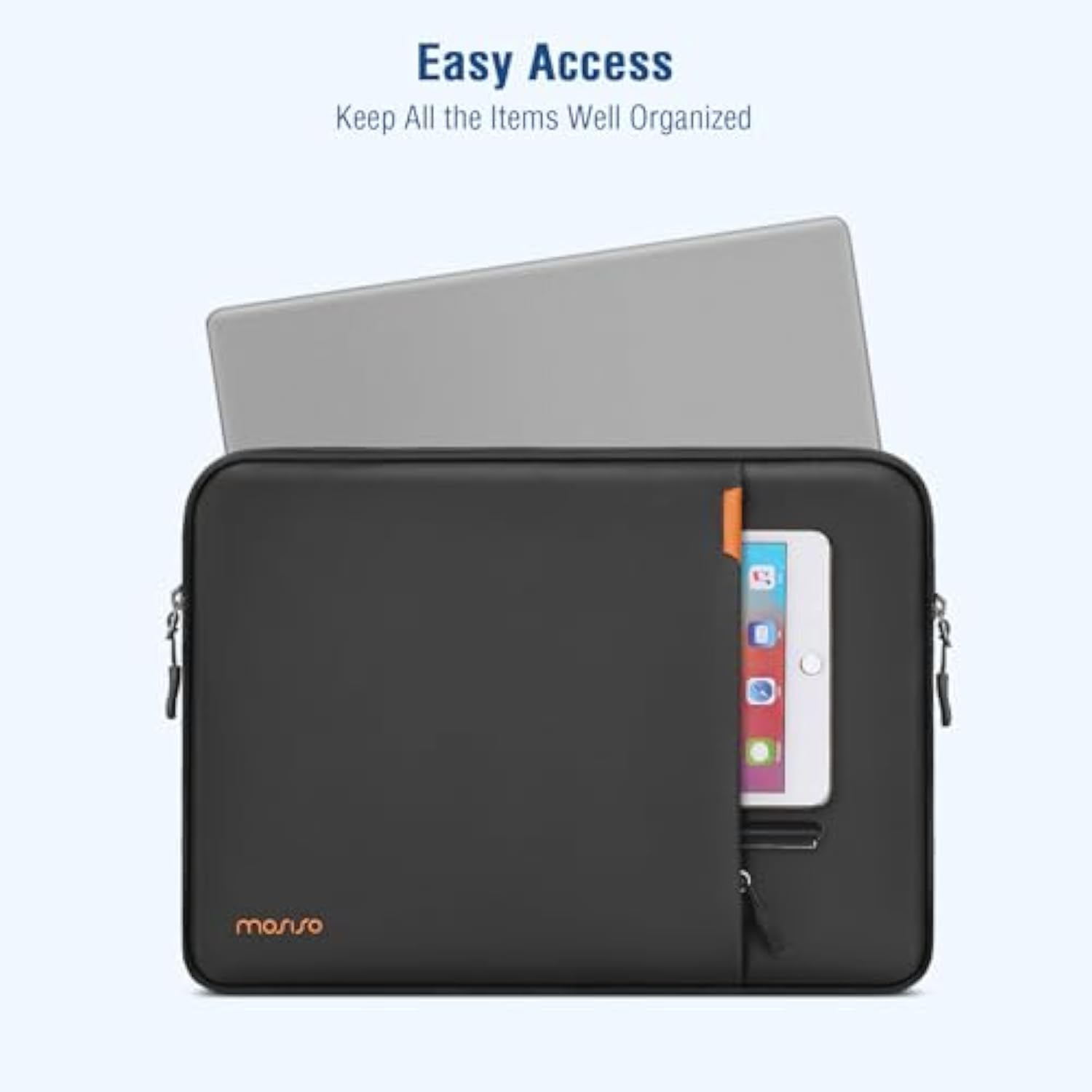 MOSISO 360 Protective Laptop Case 13.3 inch, 13-14 inch Laptop Sleeve Compatible with MacBook Air 13.6/Pro 13/Pro 14, HP Dell ASUS Lenovo, Shockproof Vertical Bag with Front Pocket&Small Case, Black