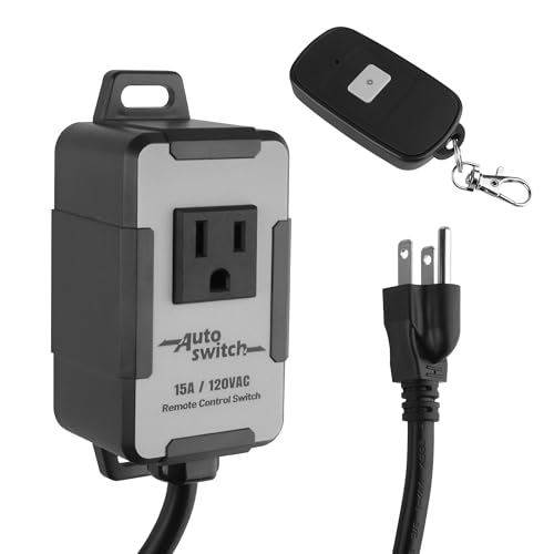 120V Wireless Remote Control Dust Collector Starter Outlet Switch (Battery Included), Pta09