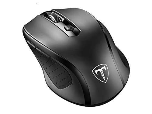 2.4G Wireless Mouse Portable Mobile Optical Mouse With Usb Receiver, 5 Adjustable Dpi Levels, 6 Buttons For Notebook, Pc, Laptop, Computer, Macbook - Black - New (Single)