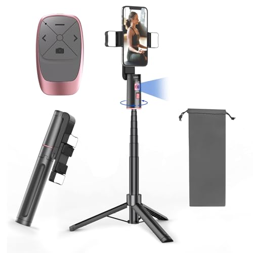 Extendable Auto Face Tracking Tripod with Light, 360 Rotating Tripod, Both Auto or Manual Moving Control, Smart Cameraman Shooting for Video, Vlog,