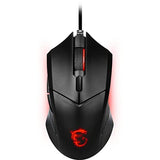 msi Clutch GM08 Gaming Mouse, 4200 DPI, Optical Sensor, 3 Adjustable Weights, Red LED Lighting, Symmetrical Design