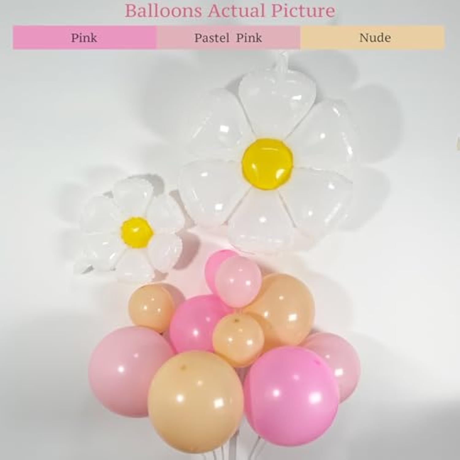 131Pcs Boho Balloon Arch Garland Kit With Pink Nude Daisy Flower Balloons For 70S Groovy Birthday, Baby In Bloom Decorations For Girls, Two Groovy Party Decor, Hippie Balloon Arch