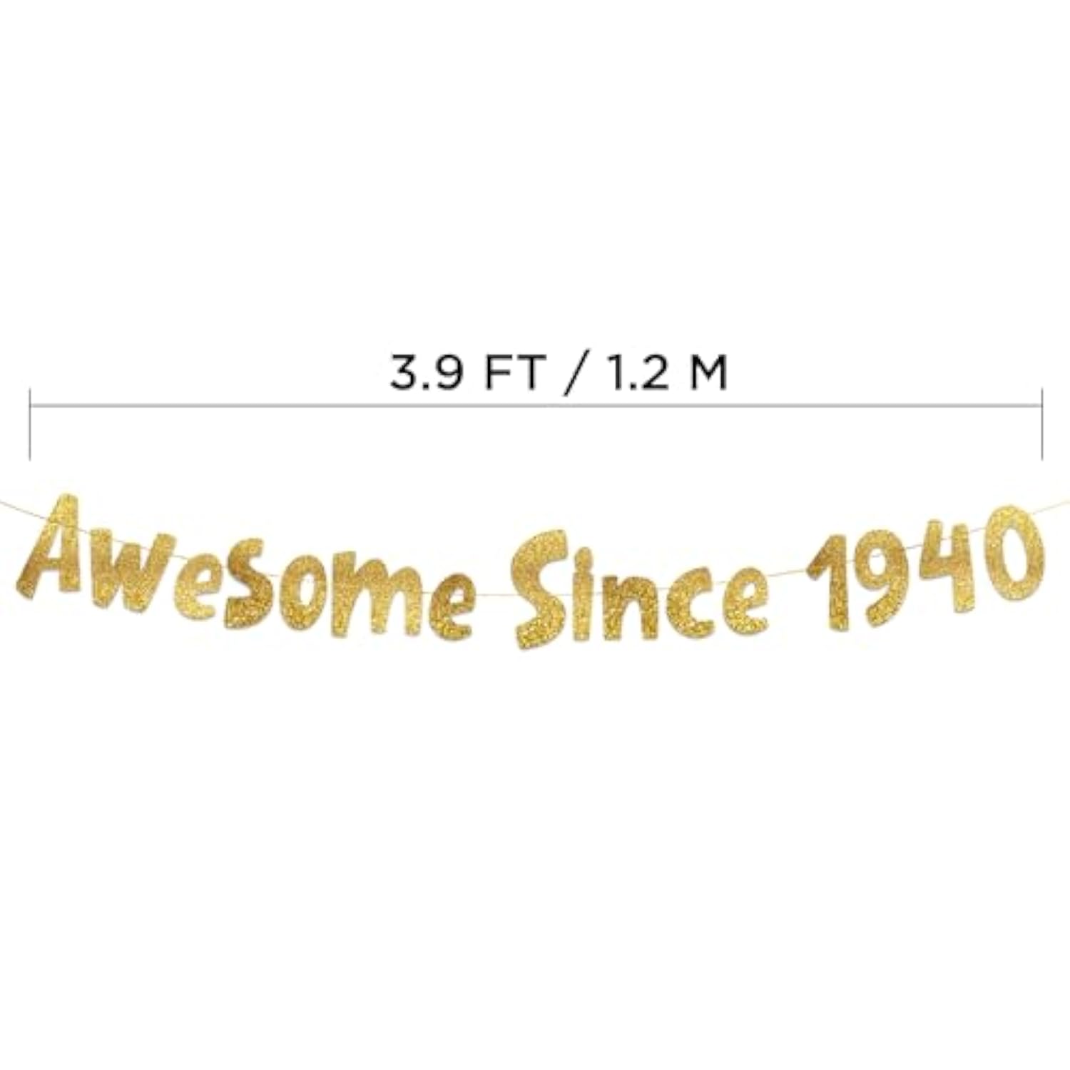 Awesome Since 1940 Gold Glitter Banner - 85Th Birthday Party Decorations