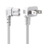 Universal 2 Prong Angled 18 Awg Power Cord - Nema 1-15P To Iec320 C7 Figure 8 Shotgun Connector Ac Power Supply Cable Wire Socket Plug Jack For Ps4 Ps3 Slim Led Hdtv (12 Feet)