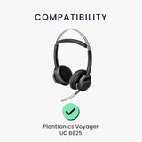 kwmobile Ear Pads Compatible with Plantronics Voyager UC B825 Earpads - 2X Replacement for Headphones - Black