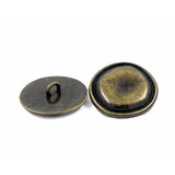 12 Pieces Rustic Round Metal Shank Buttons. 23Mm (7/8 Inch) (Antique B