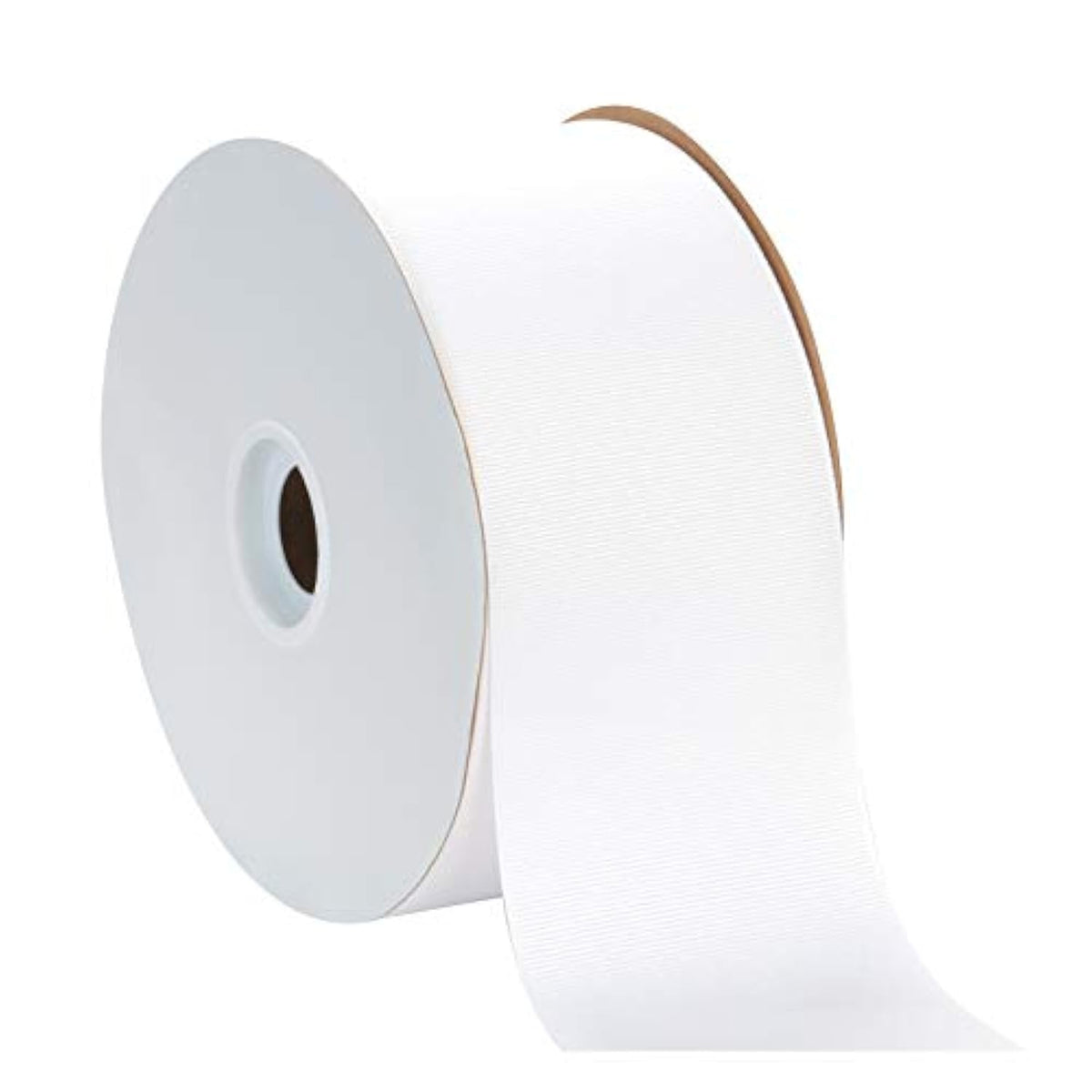 Berwick Offray 3" Grosgrain Ribbon, White, 50 Yards