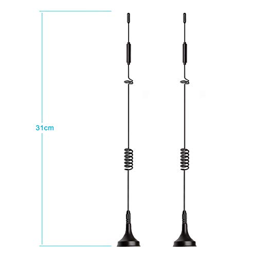 4G Lte Antenna 8Dbi Magnetic Base Mimo Sma Male Antenna (2-Pack) Compatible With 4G Lte Wireless Cpe Router Cellular Gateway Industrial Iot Router