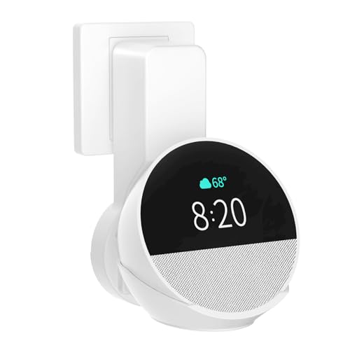 Wall Mount Holder for Echo Spot (2024 Release), Outlet Wall Mount Stand for Echo Spot, No Screws or Drilling Needed, Space-Saving Spot Accessories
