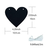 2 Pack Black Felt Heart Garland Banner For Valentines Banner Gothic De