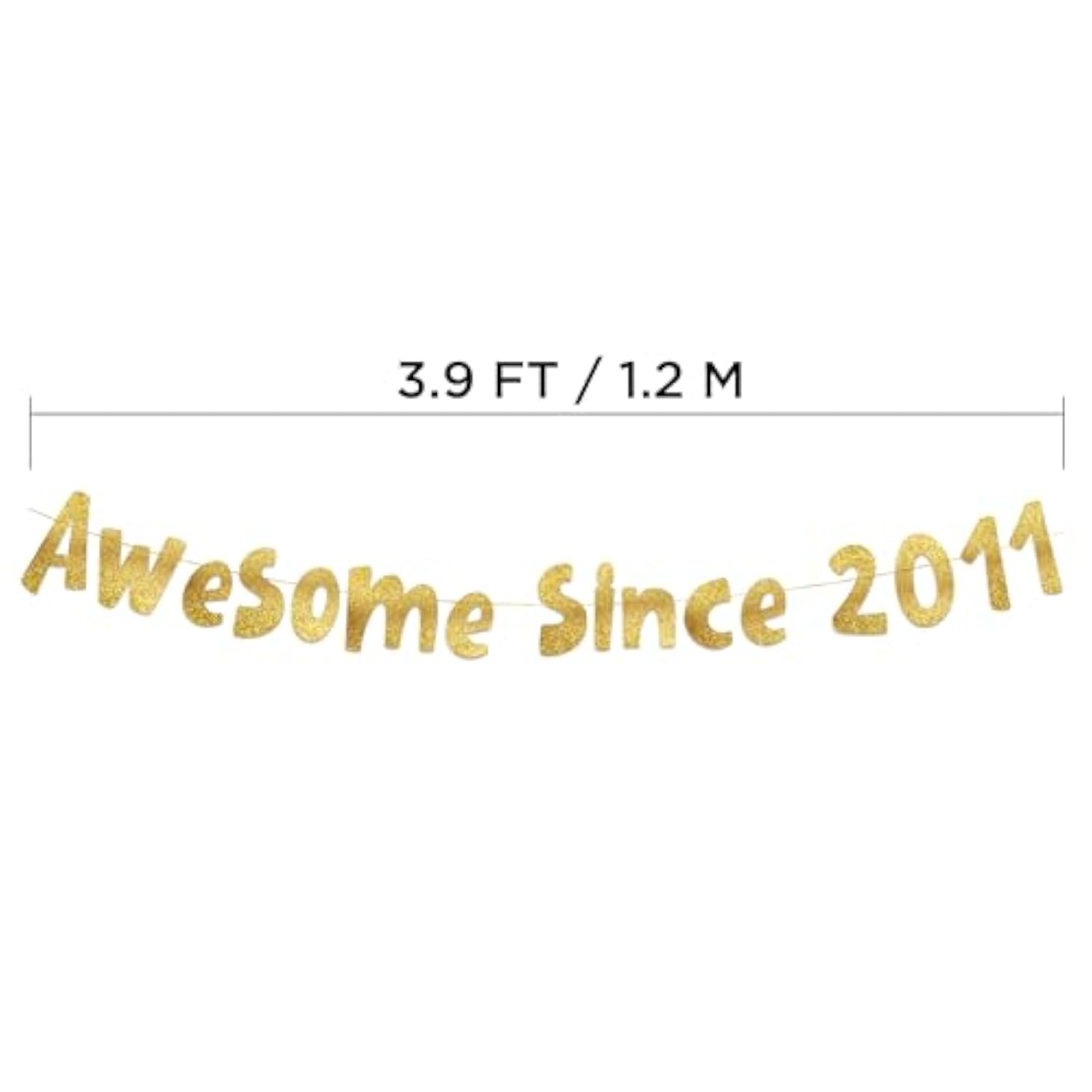 Awesome Since 2011 Gold Glitter Banner - 14Th Birthday And Anniversary Party Decorations