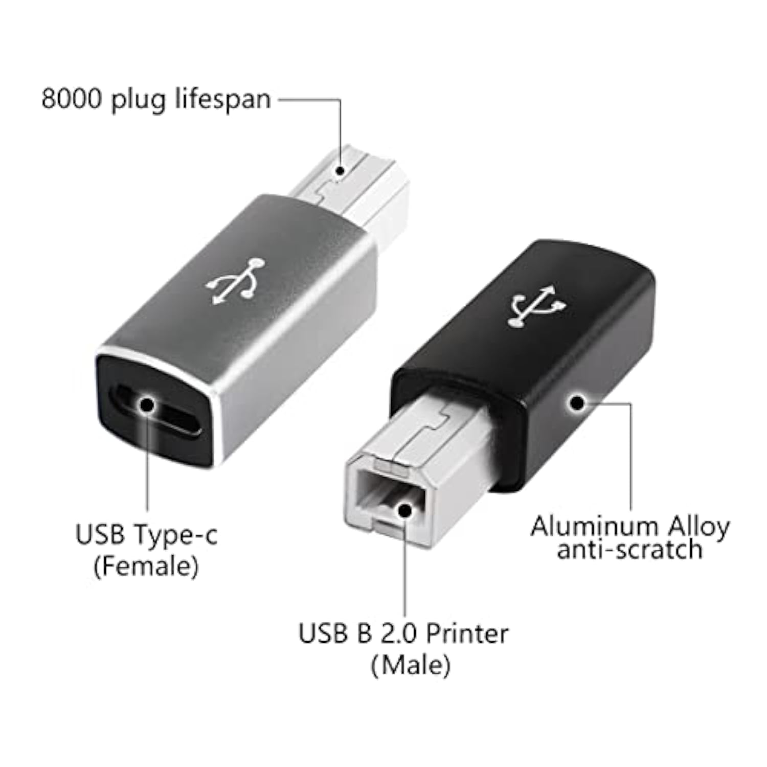 Usb C To Usb B Adapter 4-Pack Usb C Female To Printer Male Converter Adapter C