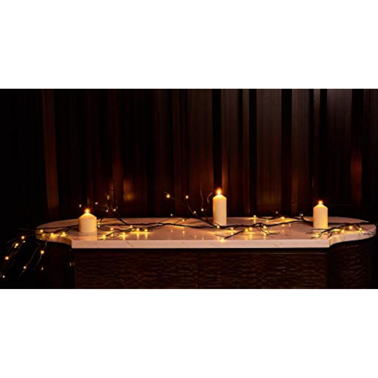 Mossy Garland Lights 6Ft 48 Led Battery Operated Lighted Twig Vine With Timer For Halloween Christmas Party Decoration I