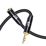 3.5Mm Cable Male To Female,Aux Cord Stereo Audio Extension Cable Gold Plated Metal Shell -Black 6Feet